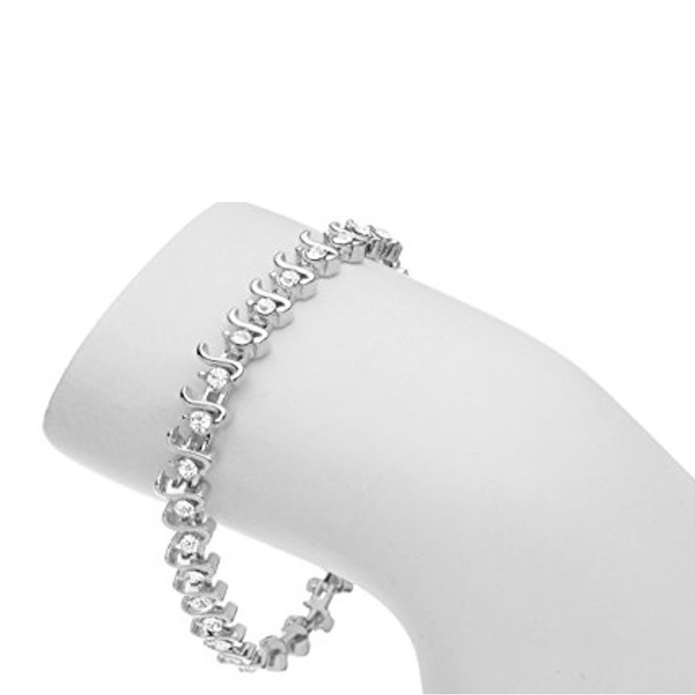 Swarovski Crystal Tennis Bracelet Silver
